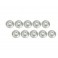 2mm Aluminum Flanged Lock Nuts (10 Pcs) - Silver