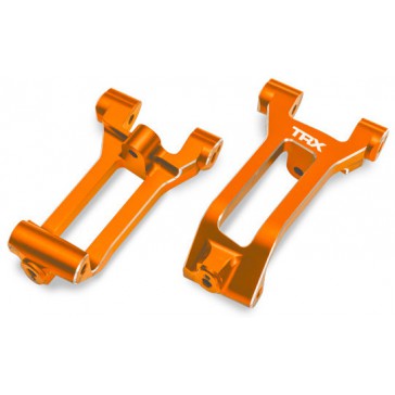 Caster blocks (c-hubs), 6061-T6 aluminum (orange-anodized), left & ri