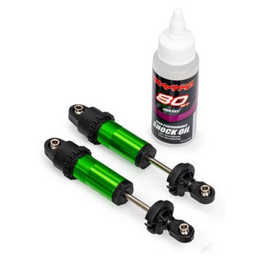Shocks, GT-Maxx, front, aluminum, green-anodized (fully assembled w/o