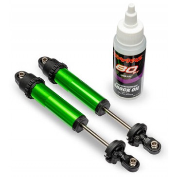 Shocks, GT-Maxx, rear, aluminum, green-anodized (fully assembled w/o