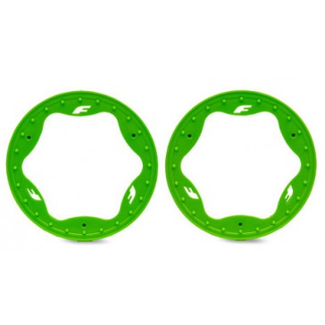 Beadlock rings, front, green (3.5") (2)