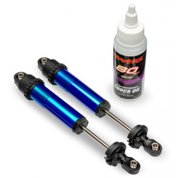 Shocks, GT-Maxx, rear, aluminum, blue-anodized (fully assembled w/o s