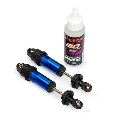 Shocks, GT-Maxx, front, aluminum, blue-anodized (fully assembled w/o