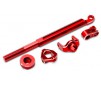 Brake linkage, front (red-anodized 6061-T6 aluminum)/ mounting hardwa