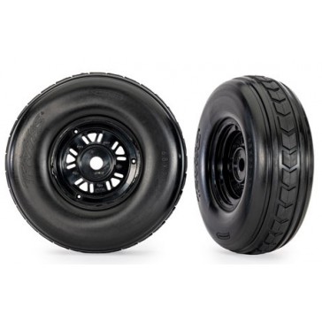 Tires & wheels, assembled, glued (Pro Scale Sand Car black wheels, du