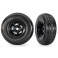 Tires & wheels, assembled, glued (Pro Scale Sand Car black wheels, du