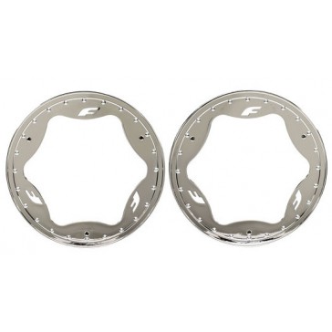 Beadlock rings, rear, chrome (3.9") (2)