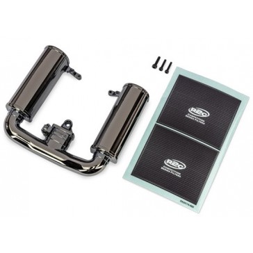Engine intake, black chrome/ 3x12mm CS (1)/ 2.5x12mm CS (2)
