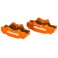 Brake calipers, front (left & right) (orange-anodized 6061-T6 aluminu