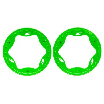 Beadlock rings, rear, green (3.9") (2)