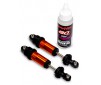 Shocks, GT-Maxx, front, aluminum, orange-anodized (fully assembled w/