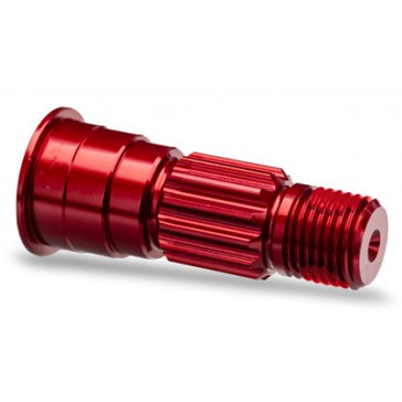 Stub axle, front, 6061-T6 aluminum (red-anodized)