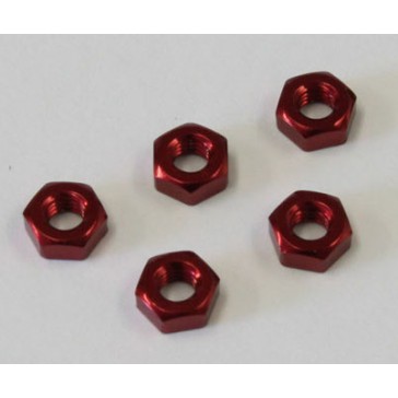 Nuts Alu Red M3x2.4mm (5)