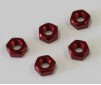 Nuts Alu Red M3x2.4mm (5)