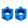 Wheel hubs, hex, front (6061-T6 aluminum, blue-anodized) (2)