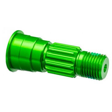 Stub axle, front, 6061-T6 aluminum (green-anodized)
