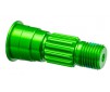Stub axle, front, 6061-T6 aluminum (green-anodized)
