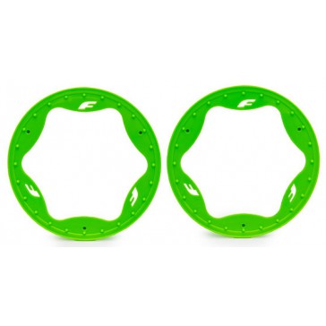 Beadlock rings, rear, green (4.3") (2)