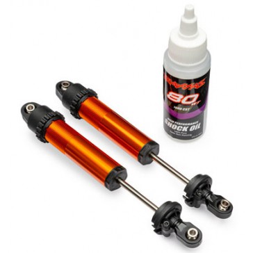 Shocks, GT-Maxx, rear, aluminum, orange-anodized (fully assembled w/o