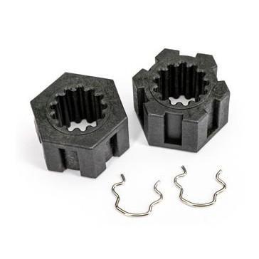 Wheel hubs, hex, front (2)/ hex clips (2)