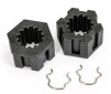 Wheel hubs, hex, front (2)/ hex clips (2)