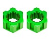 Wheel hubs, hex, front (6061-T6 aluminum, green-anodized) (2)