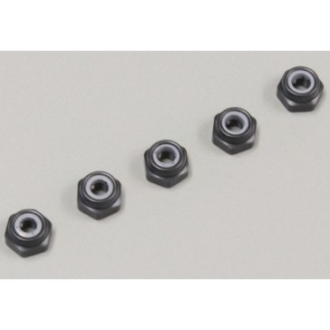 Alu Nylon Lock Nuts Gunmetal M2.6x3.0mm (5)