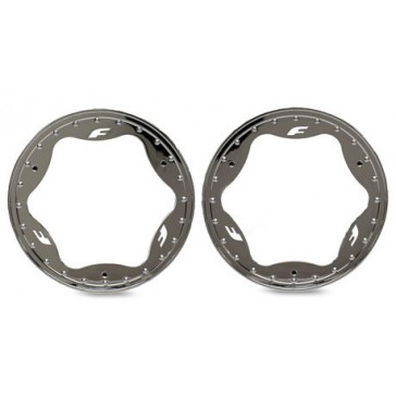 Beadlock rings, front, chrome (3.5") (2)