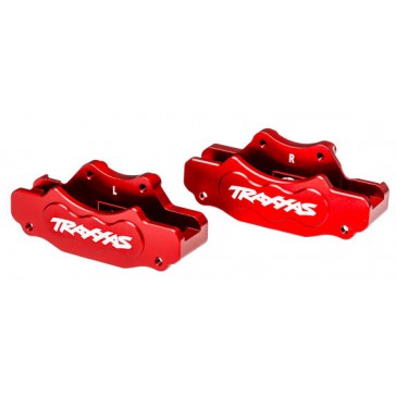 Brake calipers, front (left & right) (red-anodized 6061-T6 aluminum)/
