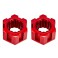 Wheel hubs, hex, front (6061-T6 aluminum, red-anodized) (2)