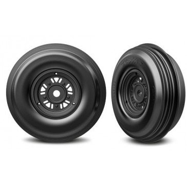 Tires & wheels, assembled, glued (Pro Scale Sand Car black wheels, ri