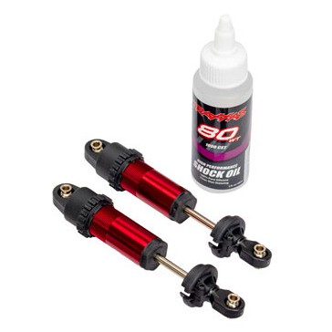 Shocks, GT-Maxx, front, aluminum, red-anodized (fully assembled w/o s