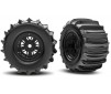 Tires & wheels, assembled, glued (Pro Scale Sand Car Race black wheel