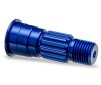 Stub axle, front, 6061-T6 aluminum (blue-anodized)