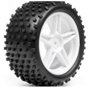1:10 BUGGY WHITE REAR WHEEL & TYRE ASSEMBLY