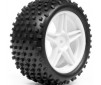 1:10 BUGGY WHITE REAR WHEEL & TYRE ASSEMBLY