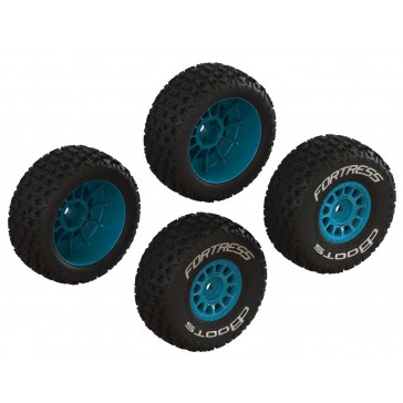 dBoots 'FORTRESS' Glued Tire Set Blue (2 Pairs)