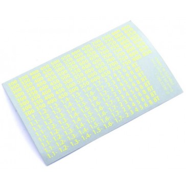 Decal Sheet Shocks oil viscosities (Yellow)