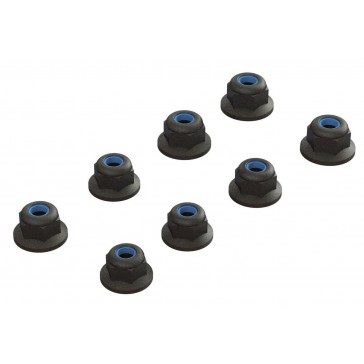 Flanged Lock Nut M3 Black (4)
