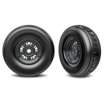 Tires & wheels, assembled, glued (Pro Scale Sand Car black chrome whe