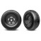Tires & wheels, assembled, glued (Pro Scale Sand Car black chrome whe