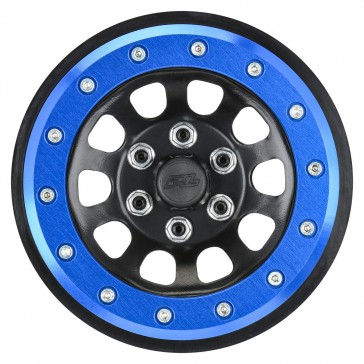 1/6 Steelies Stamped Steel 2.9 Dual Offset SCX6 Wheels Blue/Black