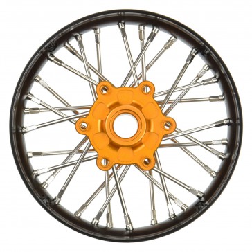 1/4 Pro-Spec Aluminum V2 Bead Front Wheel Black/Gold (1): Promoto-SM