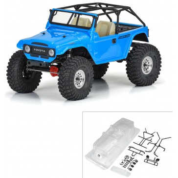 1/10 1979 Toyota Land Cruiser FJ40 Clear Body/Cage 12.3 WB Crawlers