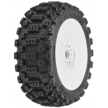 1/8 Badlands MX M2 Front/Rear Buggy Tires Mounted 17mm White (2)
