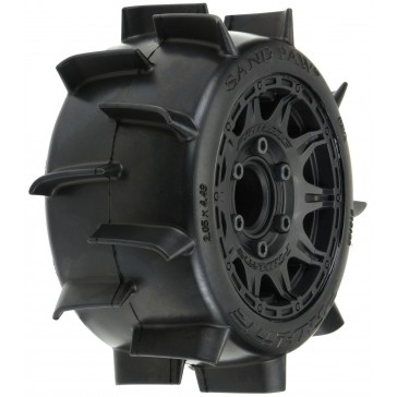 1/10 Sand Paw LP F/R 2.8 MT Tires Mounted 12mm/14mm Black Raid (2)