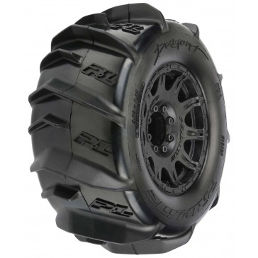 1/8 Dumont F/R 3.8 MT Tires Mounted 17mm Black Raid (2)