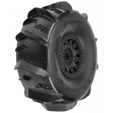 1/7 Dumont Sand/Snow F/R Tires MTD 17mm Black Raid (2): Mojave/UDR