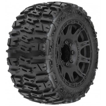 1/8 Trencher LP F/R 3.8 MT Tires Mounted 17mm Black Raid (2)