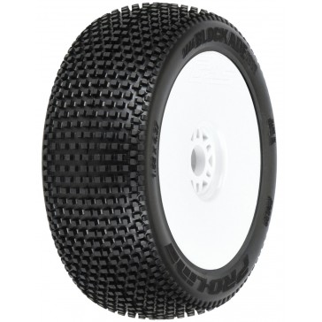 1/8 Blockade S3 Front/Rear Buggy Tires Mounted 17mm White (2)